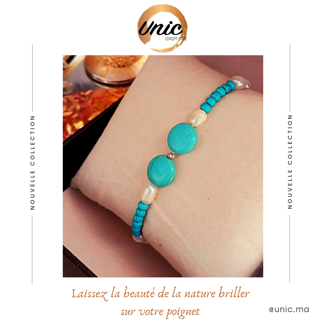 bracelets en pierres naturelles et or 18k