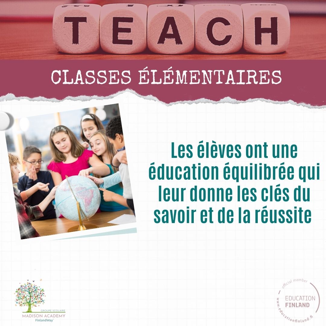 Les élèves ont une éducation équilibrée qui leur donne les clés du savoir et de la réussite